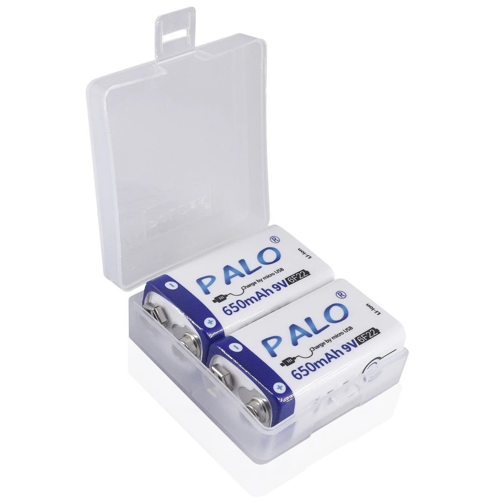 Литий-ионная аккумуляторная батарея PALO 9 В 650 мАч usb 6F2 2 литиевая для микрофона