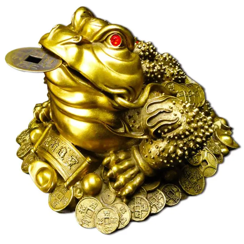 

449C Feng Shui Frog, Money Lucky Frog Coin Chinese Charm For Prosperity Home Decorati