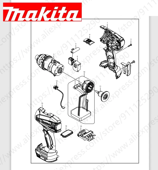 

Maktia for DTP141 Rotor switch stator handle housing bearing Spindle gear (Consult customer service)