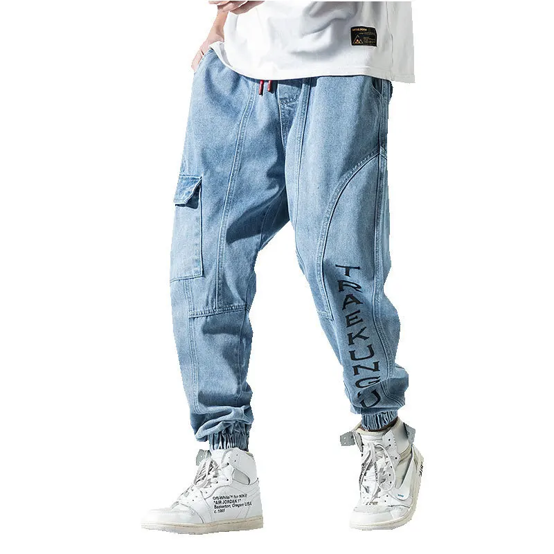Denim Vintage Washed Retro Trousers Erkek Pantolon Calca Jean Masculina Fashion Men Hip Hop Baggy Loose Fit Harem Pant | Мужская одежда