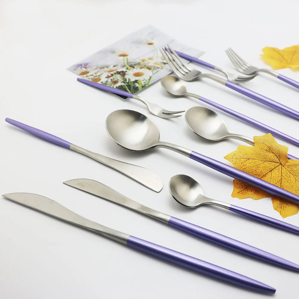 Столовые приборы из нержавеющей стали матовые столовые столовый нож ложка вилка