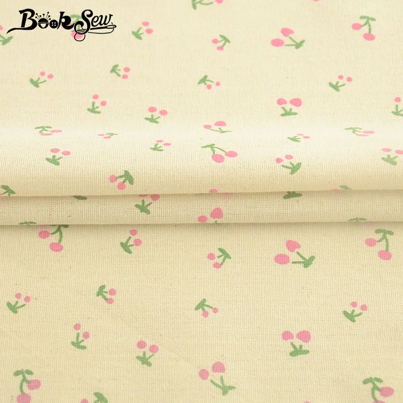 Booksew материал анкара бежевая хлопковая льняная ткань вишневого типа для