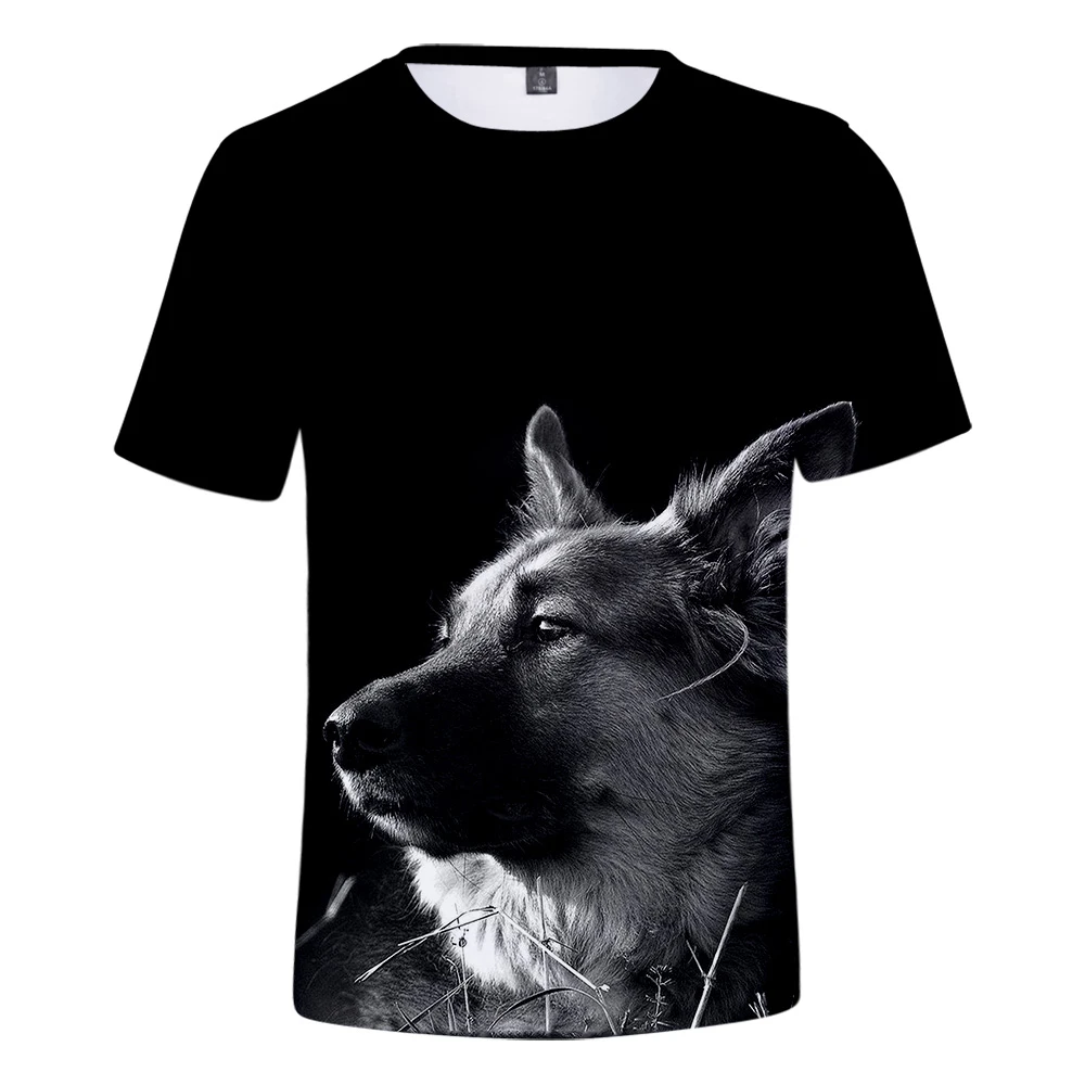 

Summer Men's T-shirt 3D Personality Shepherd Dog Print Oversized T-shirt Cute Dog Fashion Men's Clothing