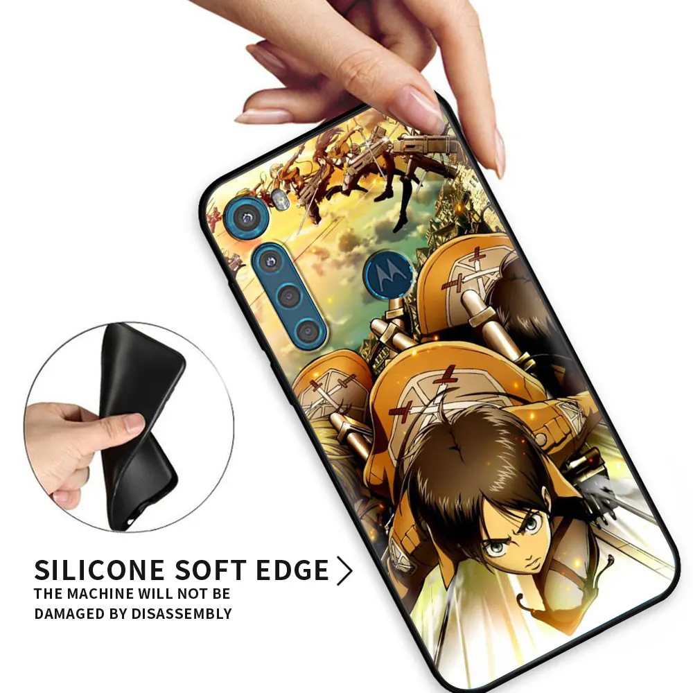 

Cover For MOTOROLA One Fusion Edge ES6 Attack On Titan Soft Cover for Motorola G G30 G10 G9 G8 Plus Play Power