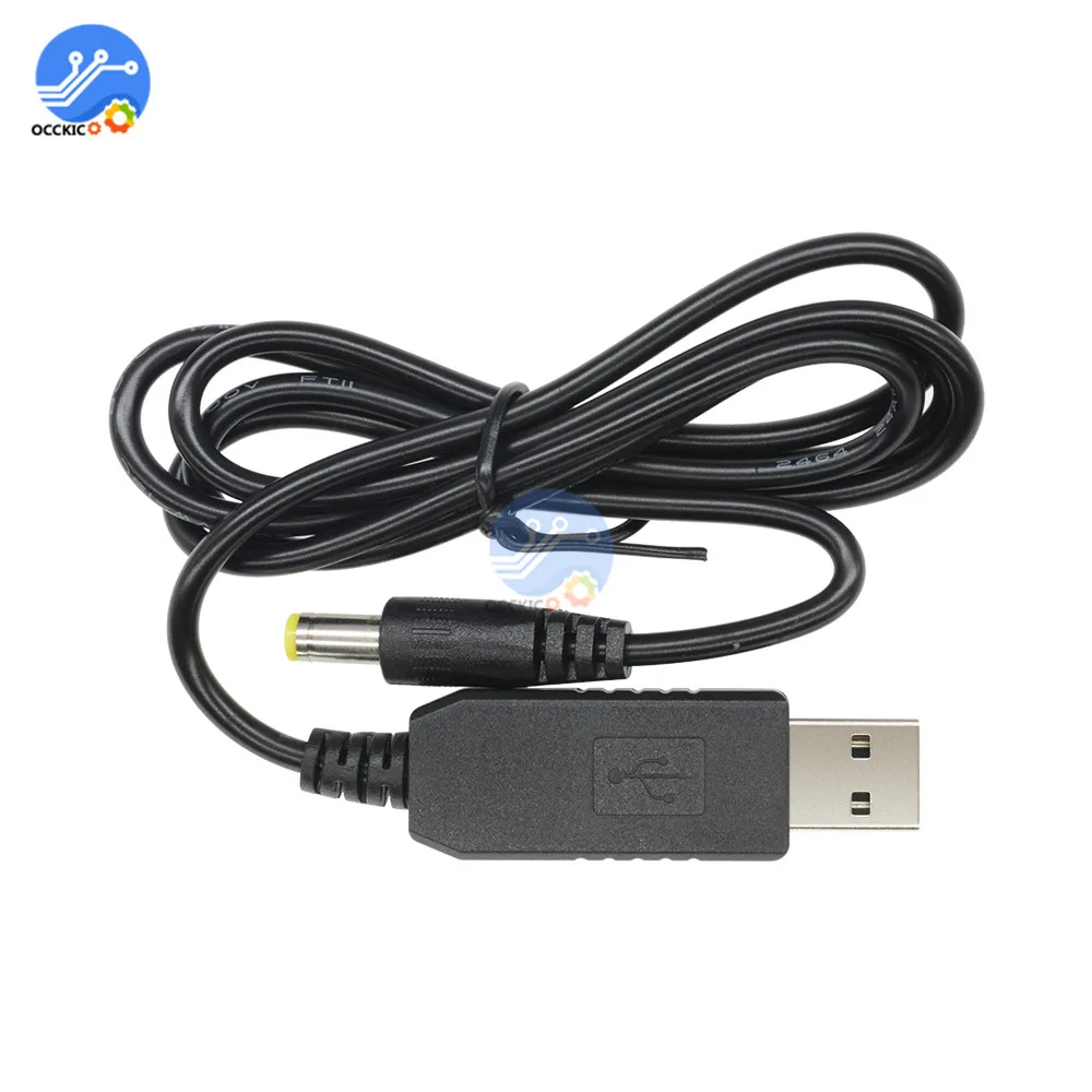 USB DC 5V к DC 12V повышающий кабель Модуль преобразователя 2,1x5,5 мм Штекерный разъем