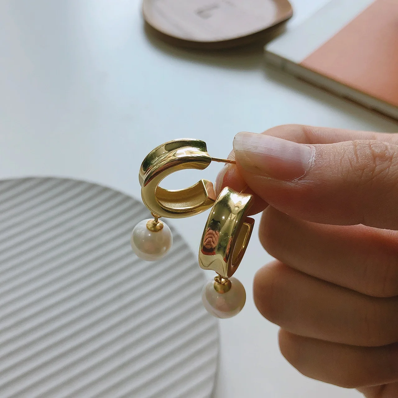 Новый 925 стерлингового серебра серьги Мода темперамент жемчужные Ушные Капли