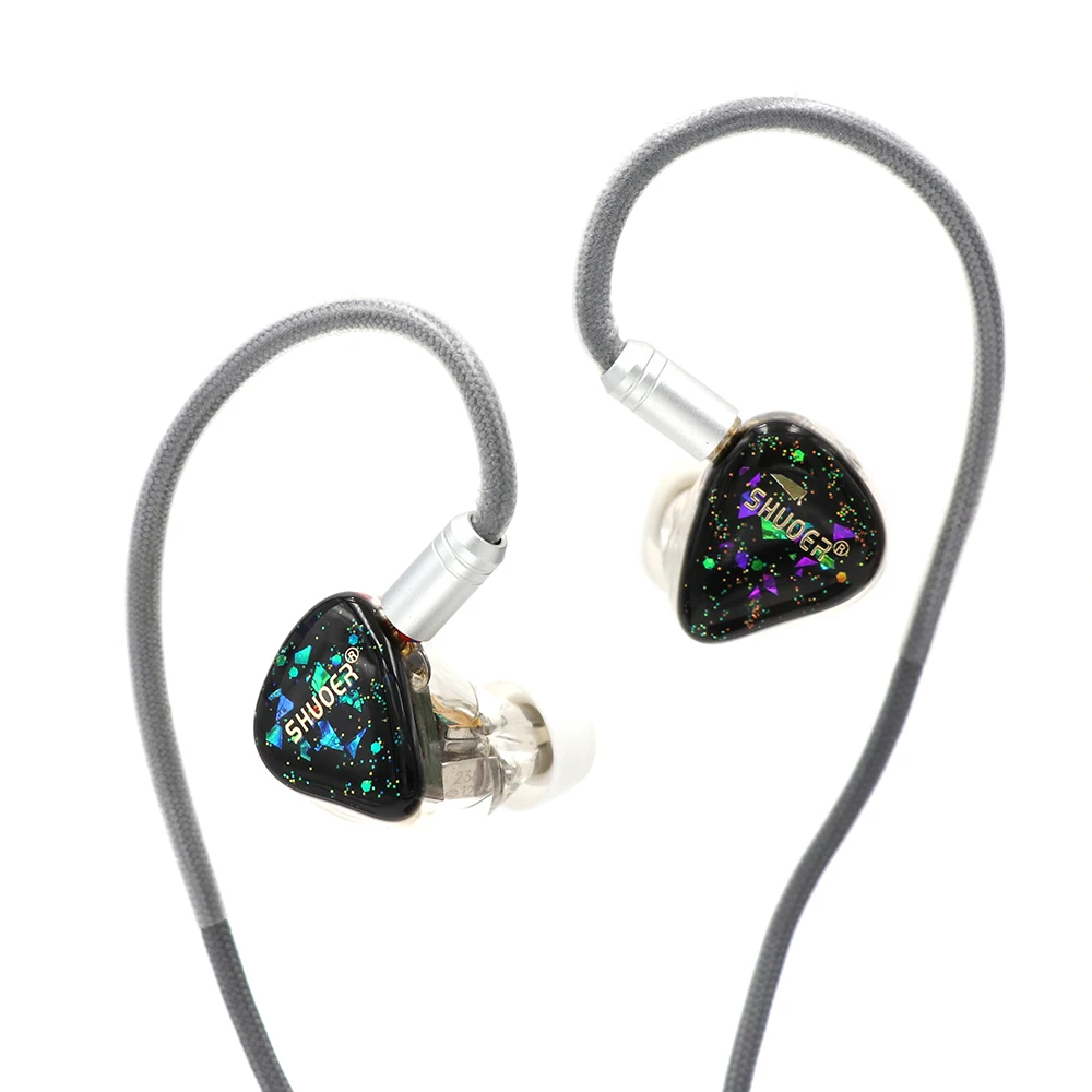 Shuoer EJ07 электростатический драйвер DD BA гибридные HiFi наушники-вкладыши IEMs с 6N одинарным кристаллом медь 0,78 мм 2Pin кабель