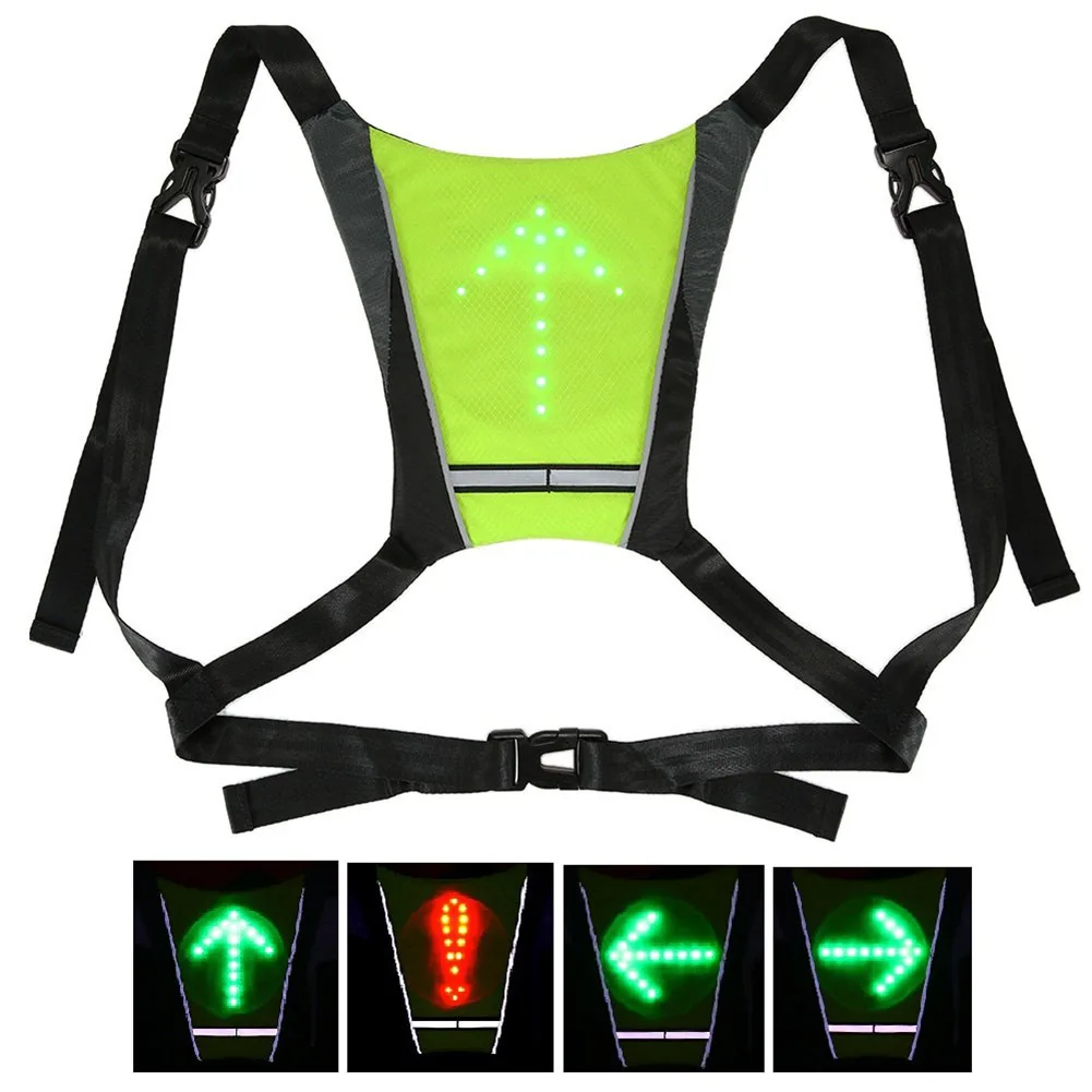 

Wireless Cycling Safety Vest LED Night Jogging Running Indicator Vest Rechargeable Bicycle Reflective Turn Signal Warning Vest