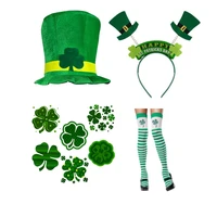 st patricks day jewelry set irish holiday jewelry hat buckle sticker socks 4 piece set irish dress set accessories