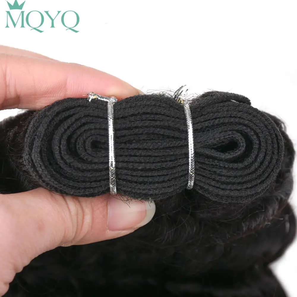MQYQ глубокая волна пряди с фронтальной Remy малазийские человеческие волосы