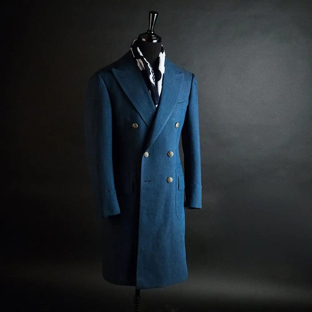 Шерстяное пальто Royablue в английском стиле, Осень-зима 2021, Мужская однотонная утепленная куртка средней длины, красивое теплое пальто