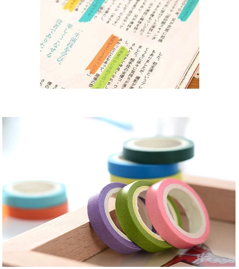 10 шт. Милая радужная бумага сделай сам Васи-лента наклейки однотонная