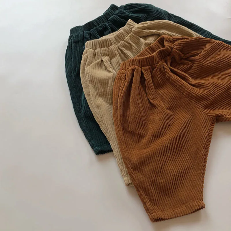 

Spring Children Kids for Boys Girls Corduroy Turnip Pants Loose Baby Boy Girl Pants Autumn Boy Girl Pure Color Clothing Pants