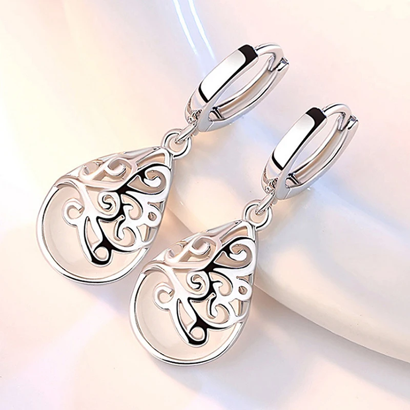 Moonshine женские элегантные серьги в виде капель с опалом Тотем посеребренные