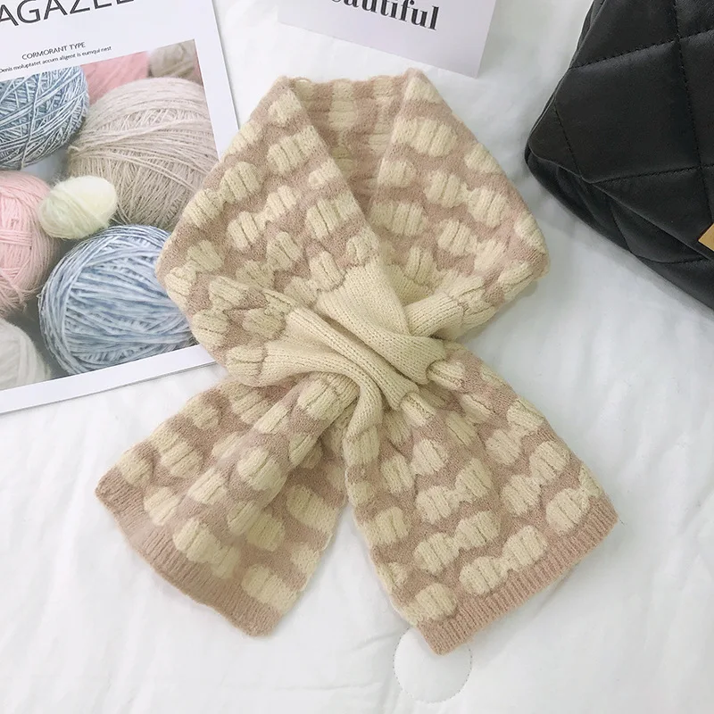 

Women Knitted Cross Fake Collars Female Korean Style Student False Collar Ladies Shirt Detachable Collars Decoration