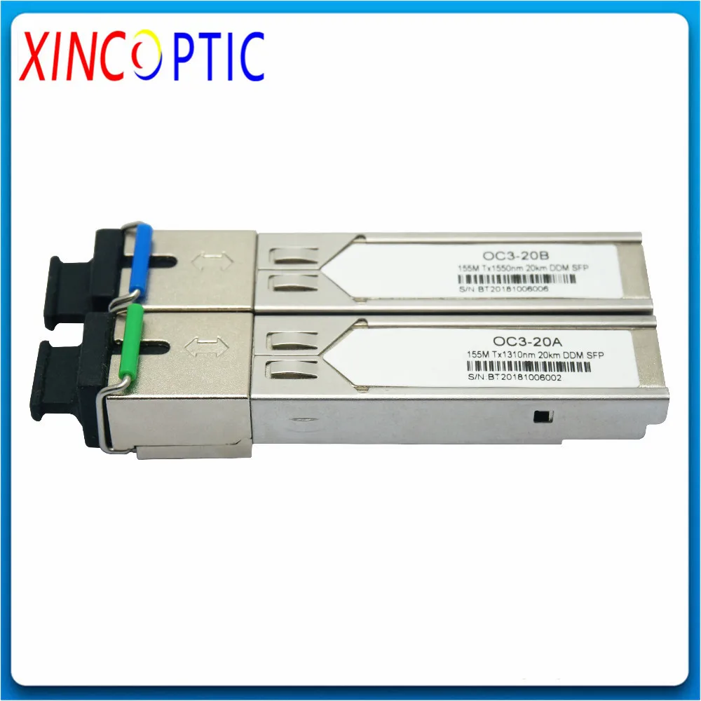 Двунаправленный приемопередатчик WDM BIDI DDM SC LC SFP 155 Мбит/с 1310 нм 20 км оптоволоконный