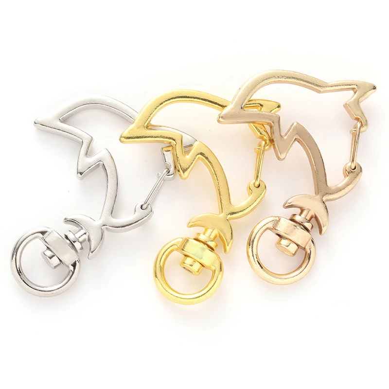 

50pcs Shark hook buckle creative metal dolphin keychain keychain Lobster Clasp Jewelry Findings gift DIY Jewelry Accessories