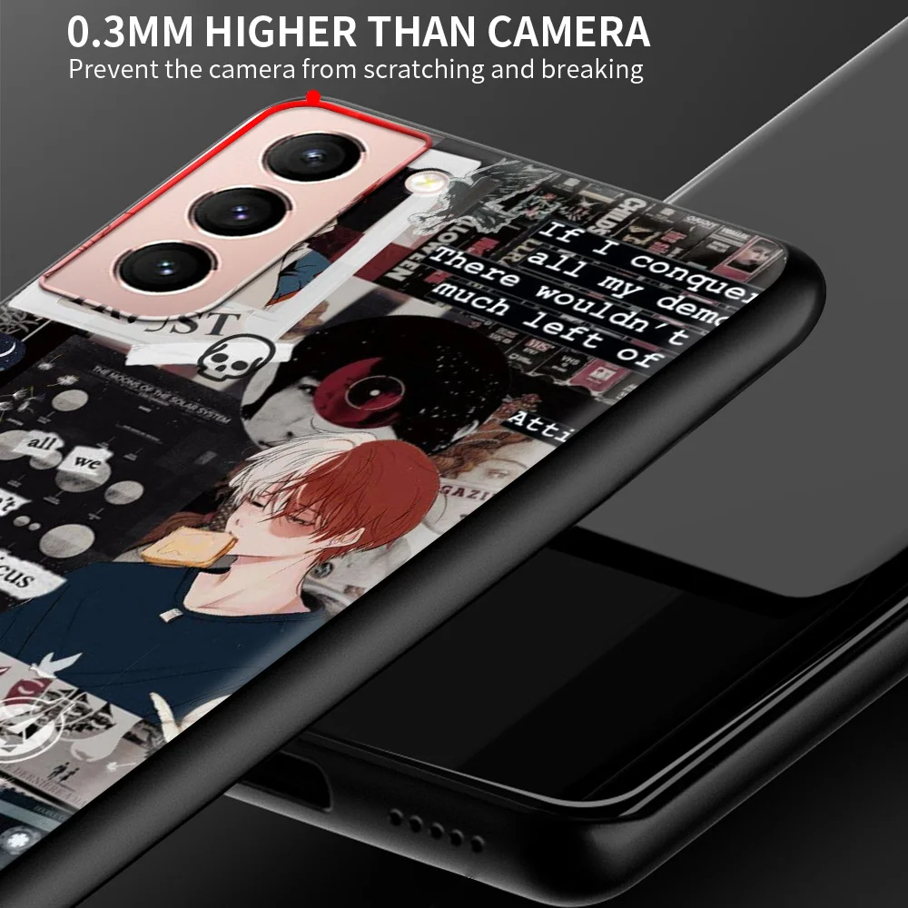 

Silicone Phone Case For Samsung Galaxy S20 FE S21 Ultra 5G S8 S9 S10 Plus Shoto Todoroki Outline BNHA Anime Cover Coque Fundas