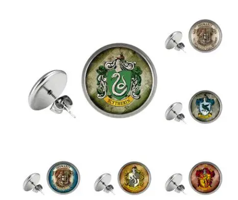 Серьги "Школьный значок Harried Magic", милые серьги к Поттеру для детей и взрослых женщин, ювелирный подарок на день рождения, игрушка.