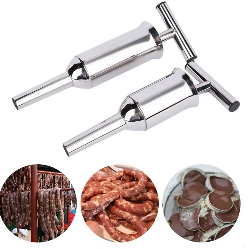 

Filling Sausage Maker Tool Manual Homemade Meat Kitchen Stainless Steel