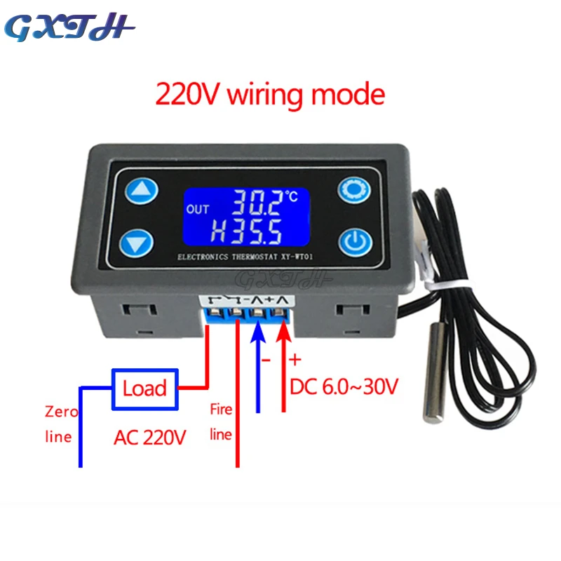 10A Thermostat Digital Temperature Controller DC 6V-30V Thermal Regulator Thermocouple LCD Display Sensor 12V 24V | Инструменты