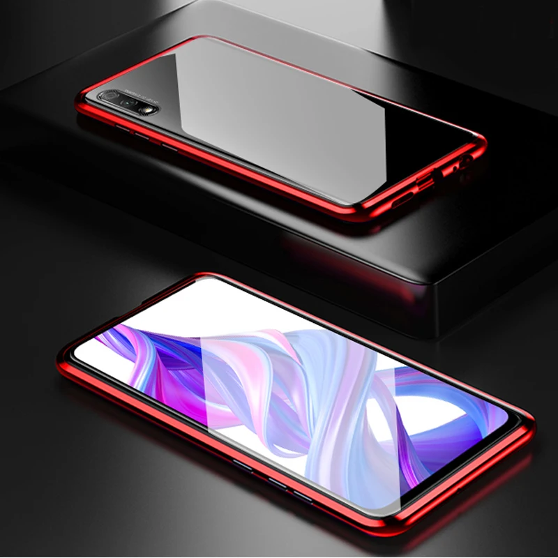 Роскошный Магнитный чехол для huawei P Smart Z металлический каркас Doubl стекло в рамке Крышка P Smart Z защитный чехол для телефона
