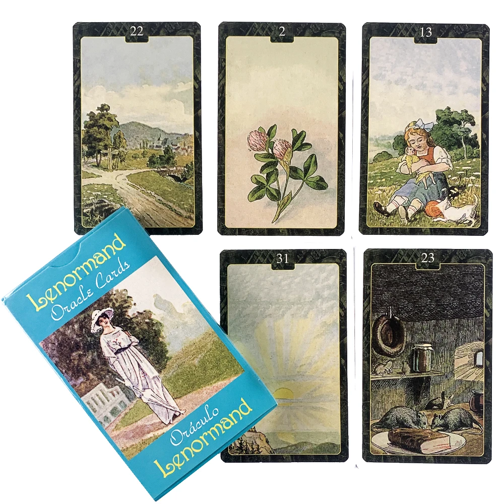 

Lenormand Oracle Cards Tarot Board Game Cards Mysterious Divination Deck Family Party Games English Version Vintage Color Cards