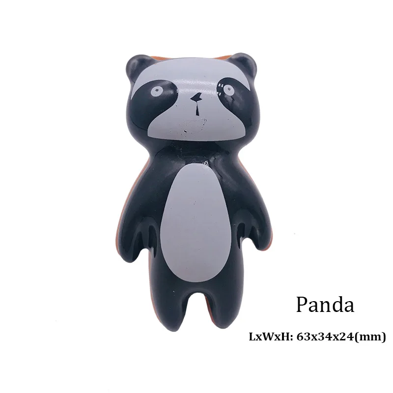 Black Panda 1 шт. ручка с мультипликационным животным керамическим рисунком Panda Fox изображения детские шкафы с ручками домашние ящики Декор Мебель Оборудование - Цвет: Black Panda