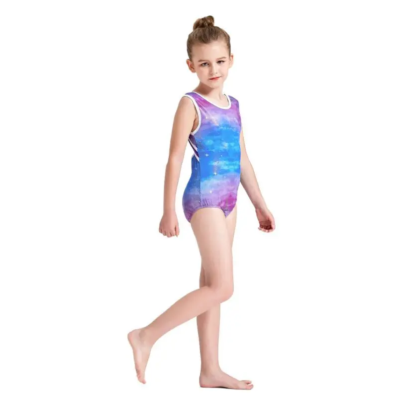

Girls High quality star-shaped body suit Hollow back ballet gymnastics dance practice clothes Triangle bottom for 5-14 age