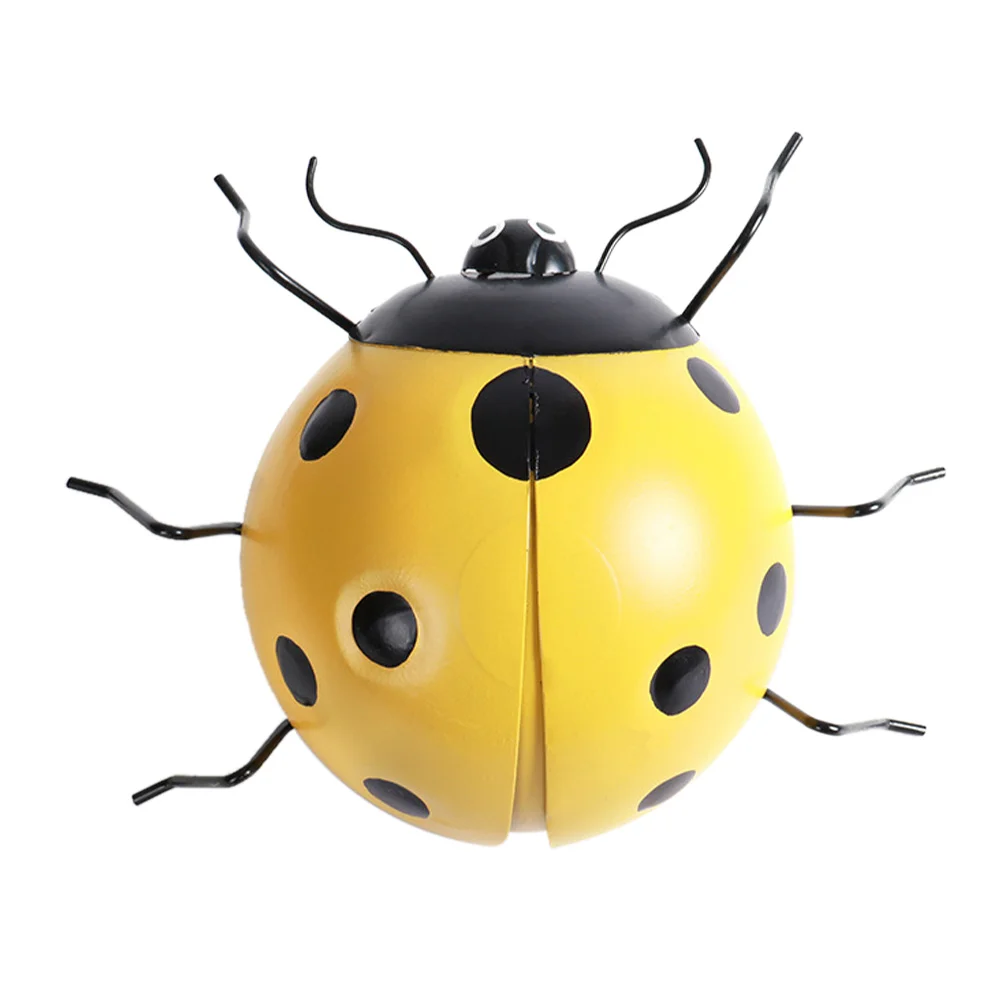 

1Pc Large Iron Ladybug Ornament Artificial Ladybug Garden Pendant Yard Decor