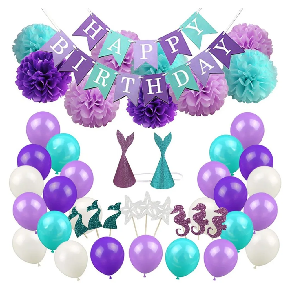 Декорации с днем рождения украшение для вечерние баннер бумажный воздушный шар