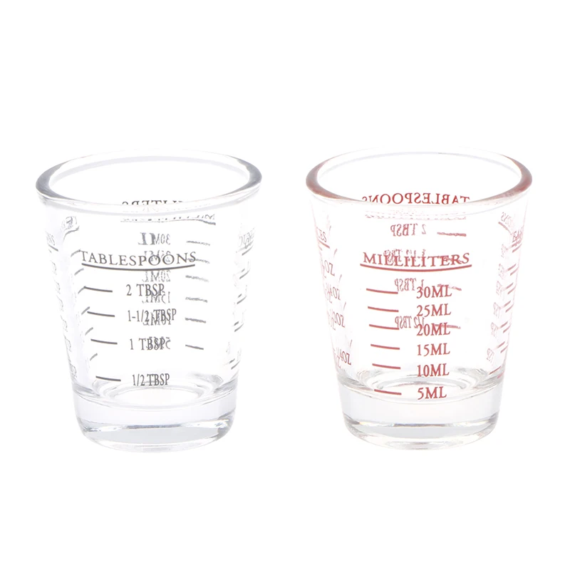 

30ml Thickened Graduated Glass Oz Ounce Cup Measuring Cup Shot Glasses Kitchen Home Measure Supplies New