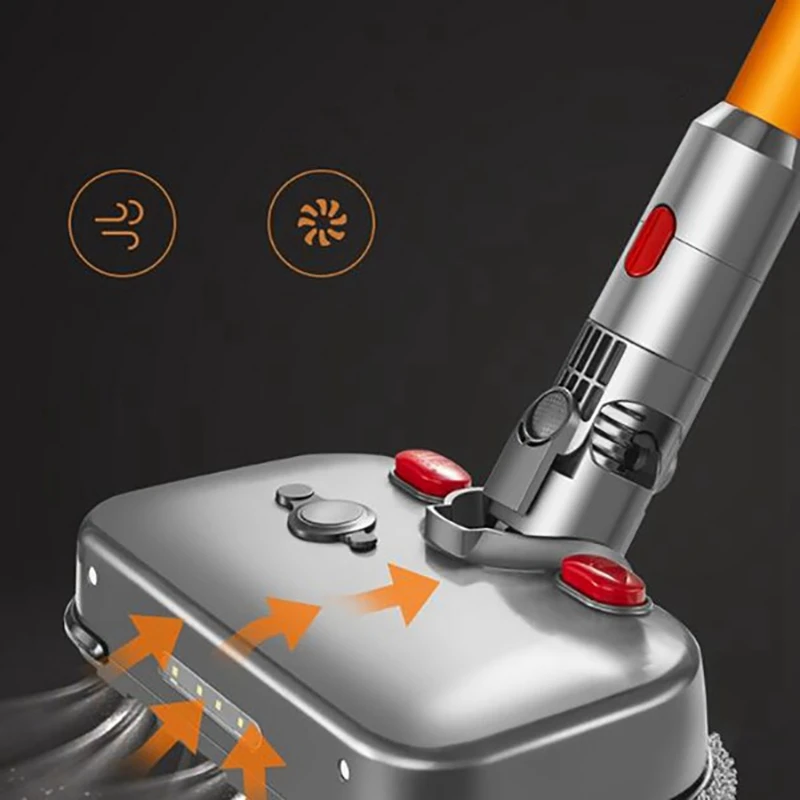 

HOT-Electric Wet Dry Mopping Head with LED Light for Dyson V6 Replaceable Parts with Mop Head Mop Pads Water Cup gray