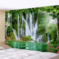 beautiful nature waterfall tapestry forest print seascape hippie wall hanging bohemian wall tapestry mandala wall decoration