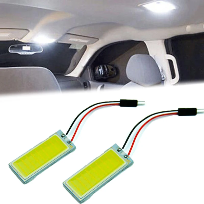 

Automobile Xenon HID 36 COB LED Dome Map Light Bulb Auto Interior Reading Lamp 12V 5500-6000K with T10 BA9S Festoon Adapter