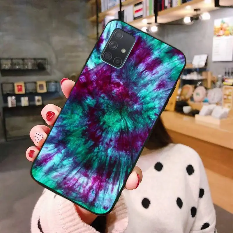 

Colorful Tie Dye Rainbow Silicone Black Phone Case For Samsung Galaxy A01 A11 A31 A81 A10 A20 A30 A40 A50 A70 A80 A71 A91 A51