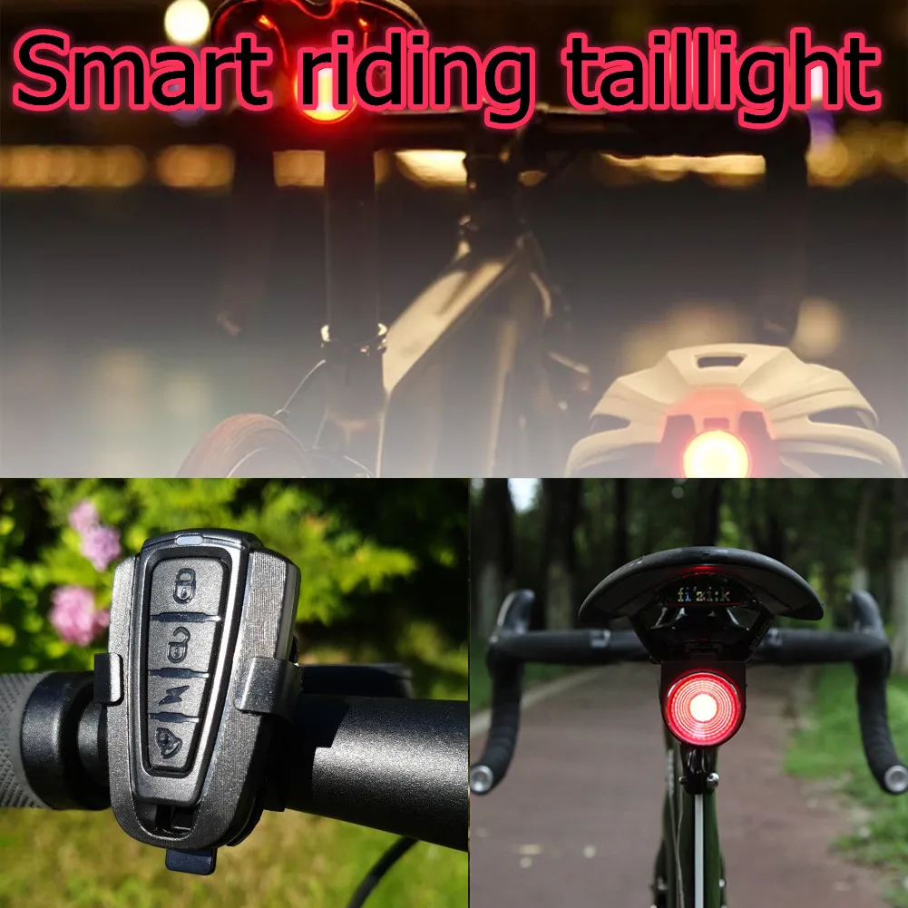

Upgrade Bike Tail Light Wireless Anti-Theft Alarm Lock Warning Electric Horn Rear Bike LED With Remote Control Bike LED Lights