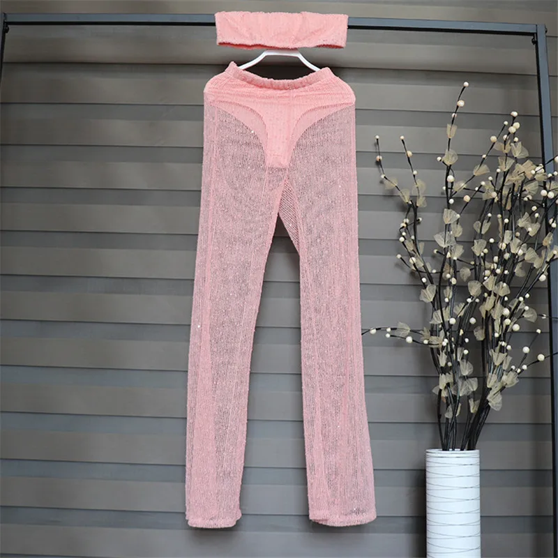 Женский укороченный топ и брюки с широкими штанинами комплект из 2 предметов