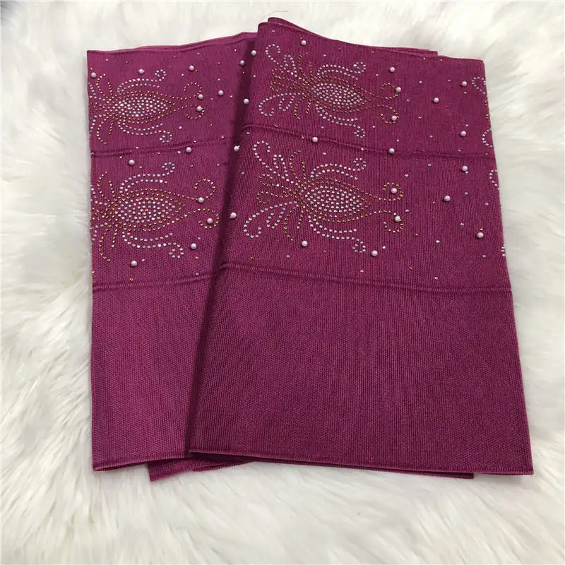 Африканский gele головной убор aso oke головной убор с бисером нигерийские Стразы gele головной убор мода для вечерние 2 шт./лот-AH30 - Цвет: 23