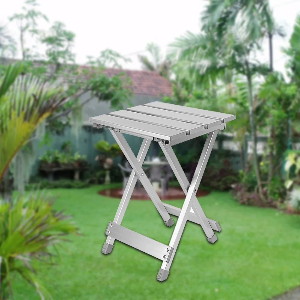 

Non Slip Fishing Multifunction Aluminum Alloy Camping Scratch Resistant Portable Chair Hiking Folding Stool Outdoor Space Saving