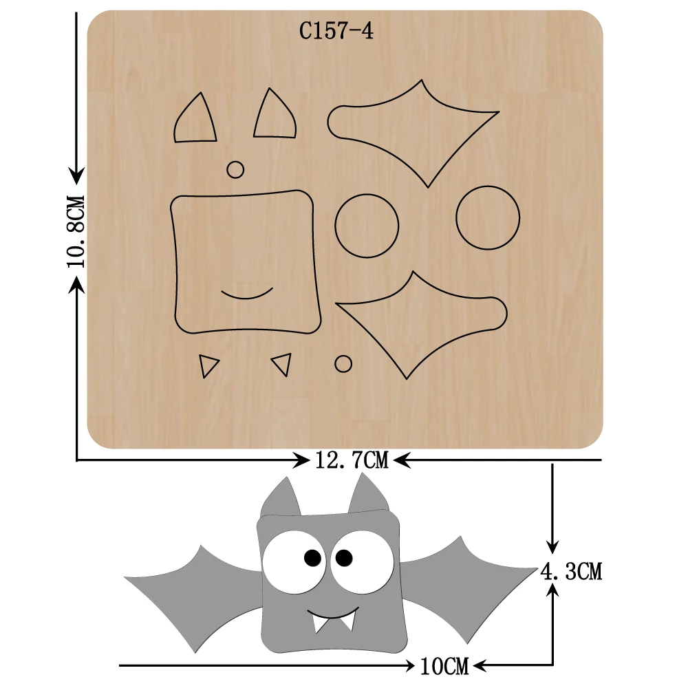 

New Halloween, bat Wooden die Scrapbooking C-157-4 Cutting Dies Compatible with most die cutting machines
