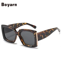 boyarn fashion vintage small frame sunglasses uv400 leopard men women rectangle shade glasses outdoor travel beach