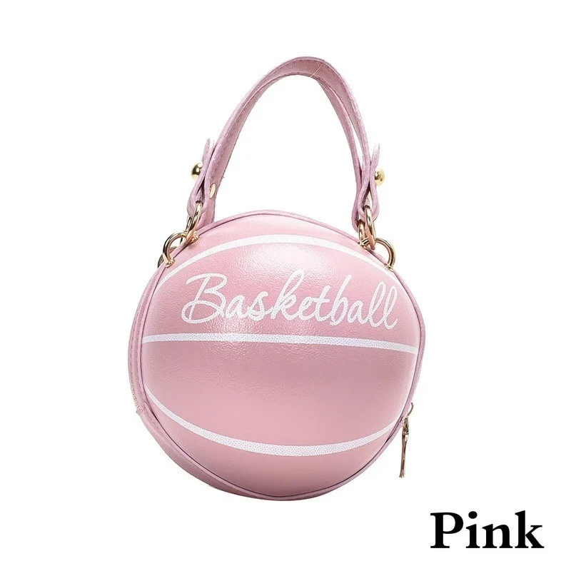 

Basketball Handbag Small Round Bag Basketball Bag Letter Printing Shoulder Bag