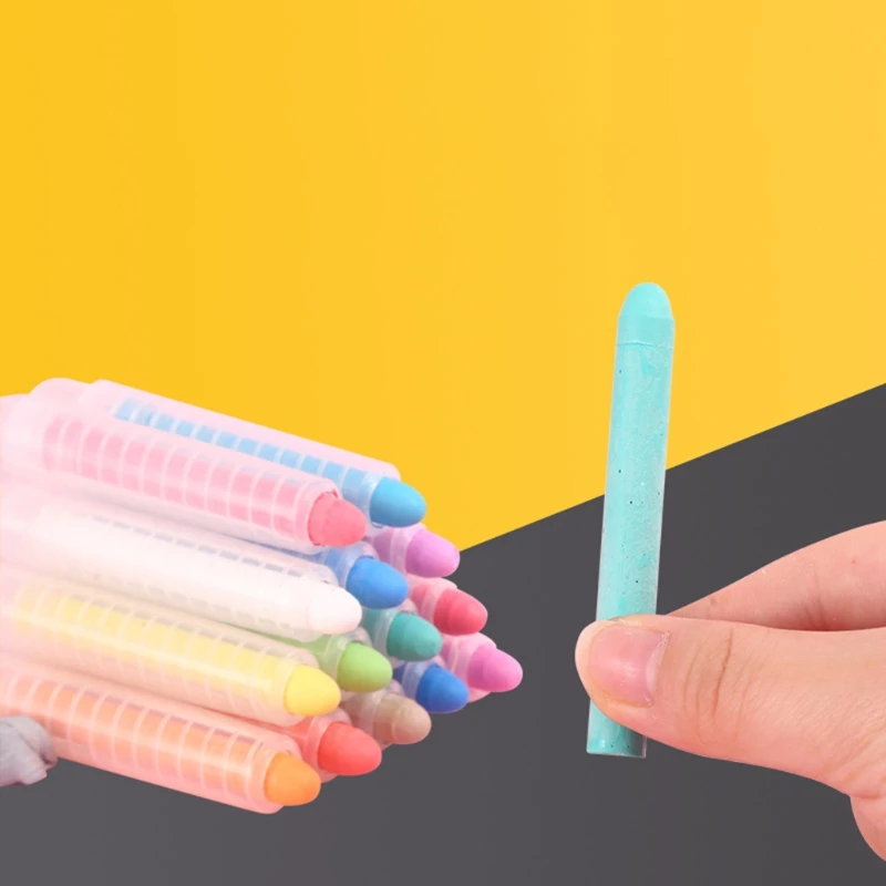 

3/6/12 Colors Non Toxic Water Soluble Chalk Drawing Painting Dust-free Chalks
