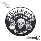 Поддержка вашего местного outlaws motorcycle патч вышивка железа на костей черепа Байкер изготовленный на заказ для мужских пиджака бесплатная доставка