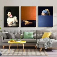 classical european woman fun art canvas painting prints and posters cuadros wall abstract pictures for living room home decor