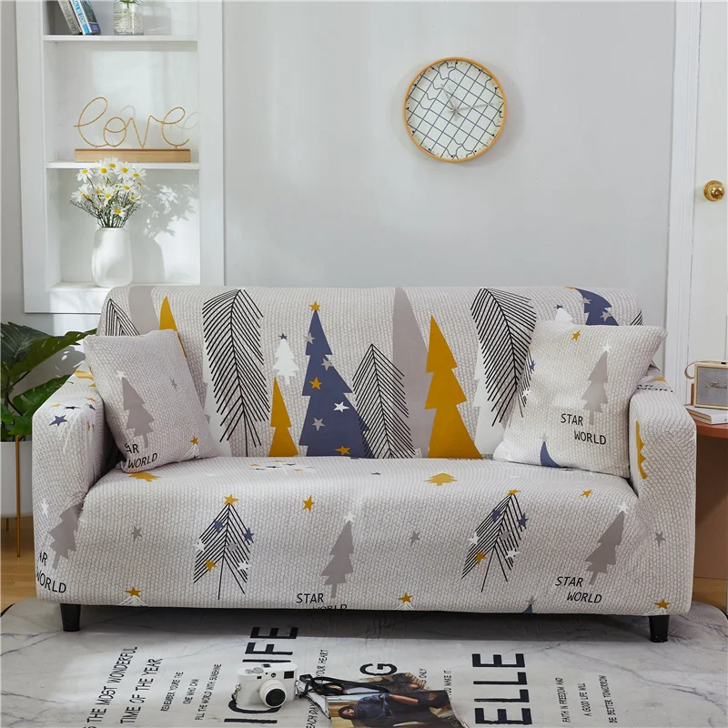 

1/2/3/4seats Plants Sofa Cover For Living Room Funda Sofa All-inclusive Polyester Modern Elastic Corner Couch Slipcover 45002