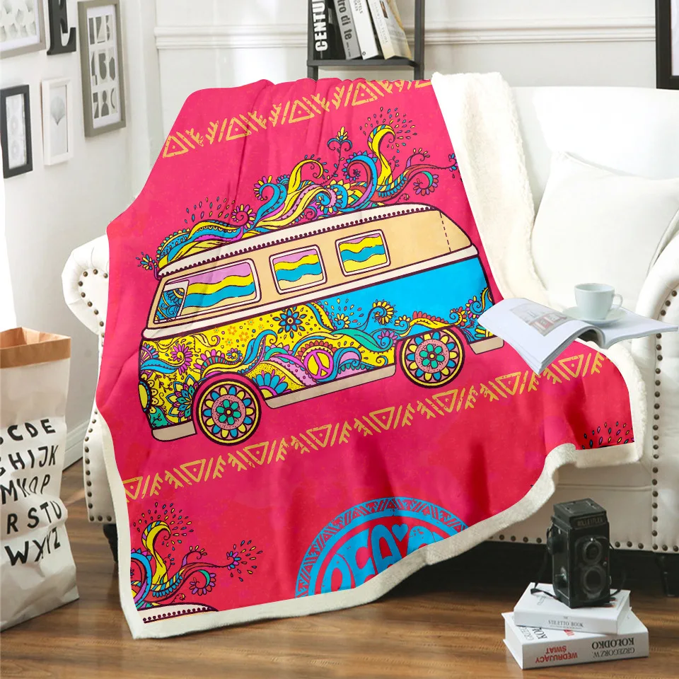 

Home Textile Microfiber Plush Throw Blankets Customized Printed Adults Fleece Blanket Bedding