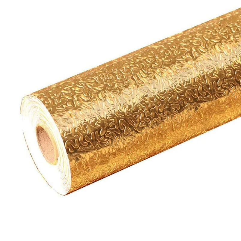 Водостойкая самоклеящаяся наклейка из алюминиевой фольги золотистого цвета для