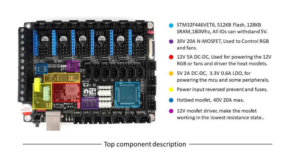 S6 V1.2 плата управления 32 бит с шаговым двигателем 4 шт. TMC2209 V3.0 Uart Летающий провод MX разъем VS F6 V1.3 SKR V1.3